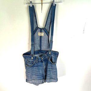 Levi's 506 Custom Bib Shorts Women's Size 32 Blue Culture VTG. France